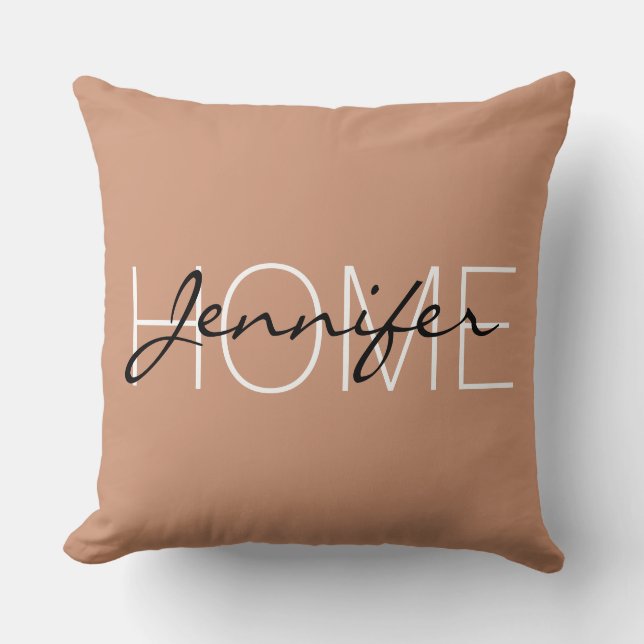 Antique brass colour home monogram cushion (Front)