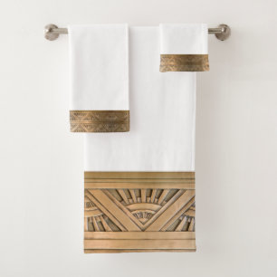 Antique Brass Metal Pattern Towel Set