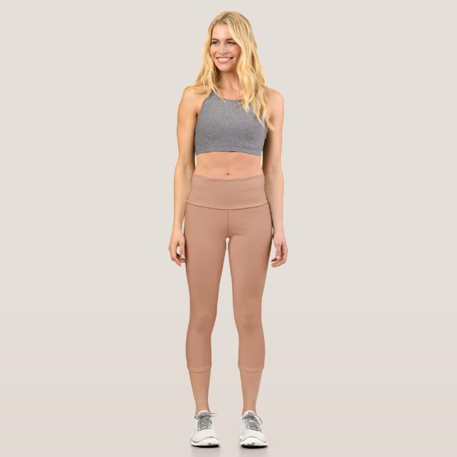 Antique brass (solid colour)  capri leggings (Front)