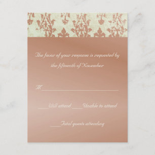 Antique Brocade Wedding Response Card