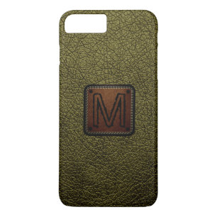 Antique bronze Leather Look Monogram Case-Mate iPhone Case