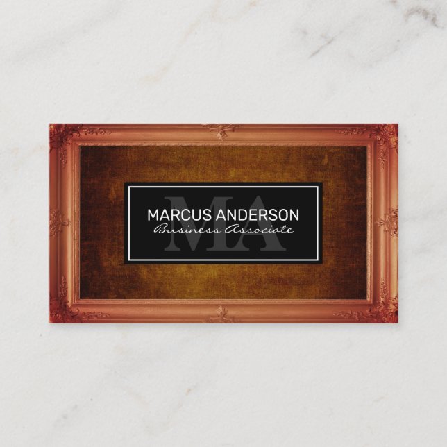 Antique Brown Frame | Brown Rustic Texture Appointment Card (Front)
