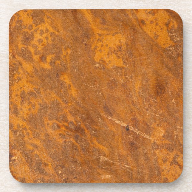 Antique Brown Leather Book Cover Parchment Coaster (Front)