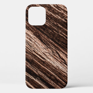 Antique brown obsolete wooden background. age-old, iPhone 12 case