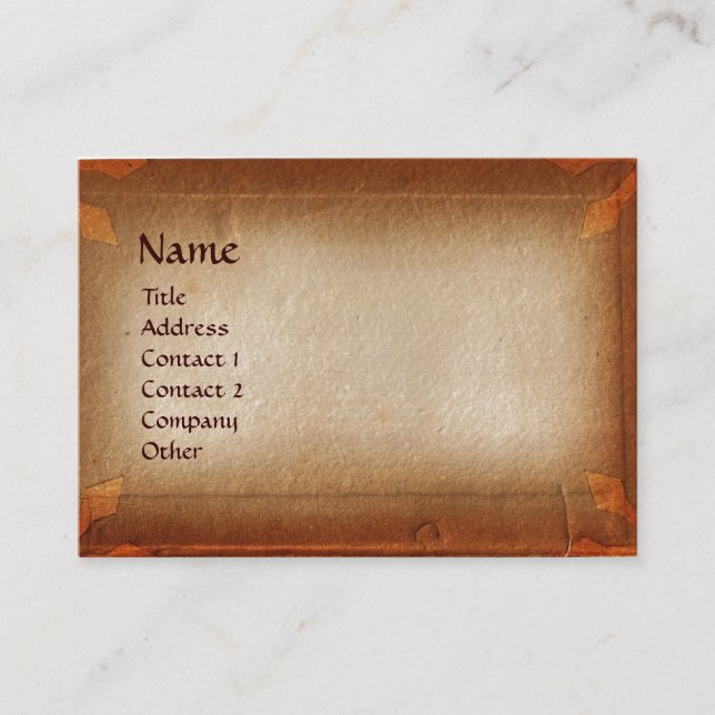 ANTIQUE BROWN PARCHMENT BUSINESS CARD (Front)