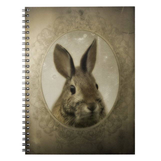 Antique Bunny Portrait Notebook (Front)