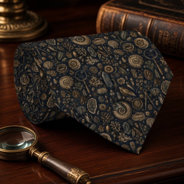 Antique Cabinet of Curiosities Fossil & Nautical Tie (Creator Uploaded)