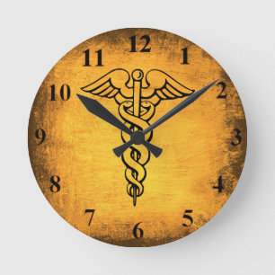 Antique Caduceus Wall Clock