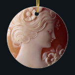 Antique Cameo Ceramic Tree Decoration<br><div class="desc">Romantic antique cameo - image of a pretty Victorian Lady - delicate filigree detail.</div>