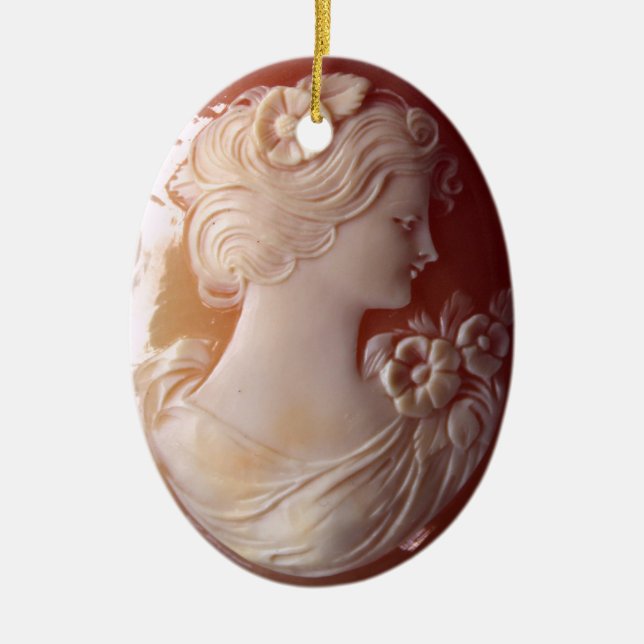 Antique Cameo Ceramic Tree Decoration (Front)
