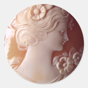 Antique Cameo Classic Round Sticker