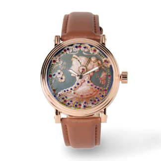 ANTIQUE CAMEO / LADY WITH BUTTERFLY AND FLOWERS WATCH