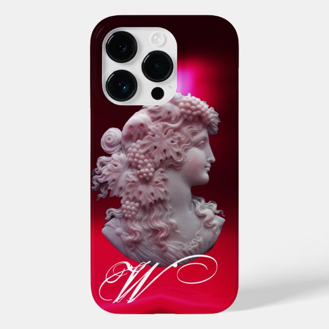 ANTIQUE CAMEO, LADY WITH GRAPES AND GRAPEVINES Case-Mate iPhone CASE (Back)