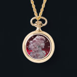 ANTIQUE CAMEO, LADY WITH GRAPES AND GRAPEVINES WATCH<br><div class="desc">Ancient cammeo jewel with a beautiful woman profile with long hair ornamented with grapes and grapevines for vineyard harvest. 3D pink gem stones</div>