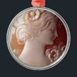 Antique Cameo Metal Tree Decoration<br><div class="desc">Romantic antique cameo - image of a pretty Victorian Lady - delicate filigree detail.</div>