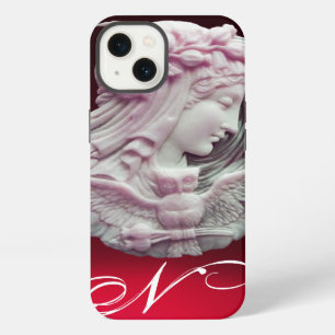 ANTIQUE CAMEO,MOON LADY OF NIGHT WITH OWL MONOGRAM iPhone 13 CASE