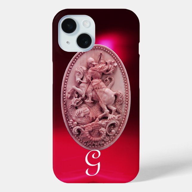 ANTIQUE CAMEO / SAINT GEORGE AND DRAGON MONOGRAM Case-Mate iPhone CASE (Back)