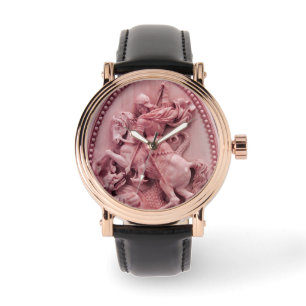 ANTIQUE CAMEO / SAINT GEORGE WITH DRAGON WATCH