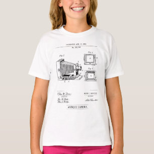 antique camera blueprint patent design. T-Shirt