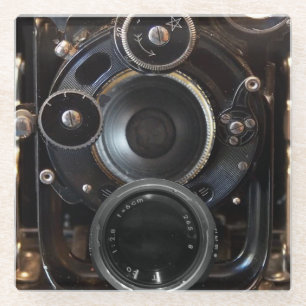 Antique Camera Photography Vintage Lens Film Glass Coaster
