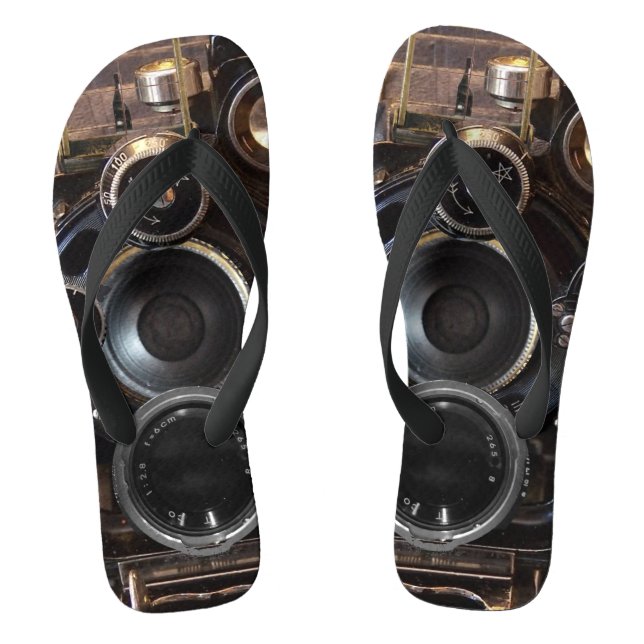 Antique Camera Photography Vintage Lens Film Jandals (Footbed)