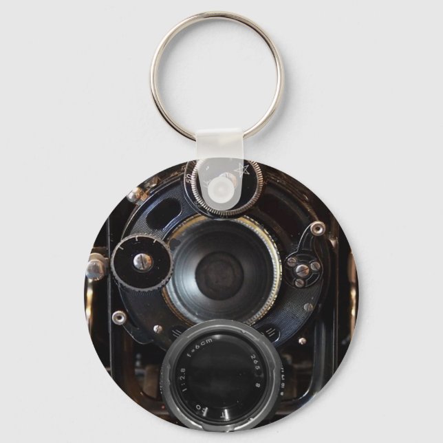 Antique Camera Photography Vintage Lens Film Key Ring (Front)