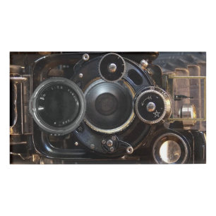 Antique Camera Photography Vintage Lens Film Name Tag