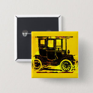 Antique Car 15 Cm Square Badge