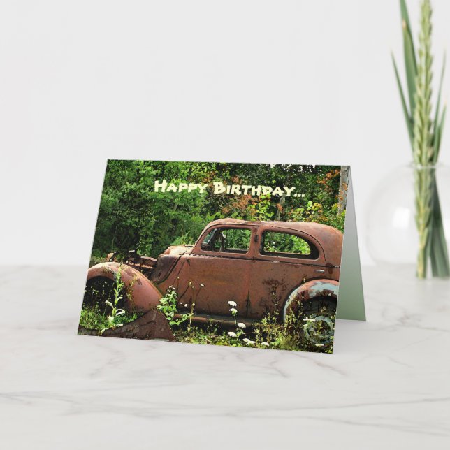 Antique Car Birthday Card (Front)