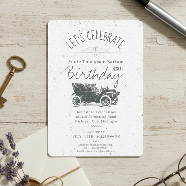 Antique Car Birthday Invitation (Creator Uploaded)