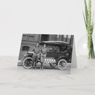 Antique Car Girls, 1920s Card