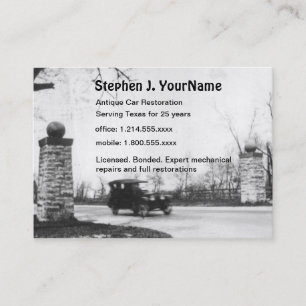 Antique Car Mechanic Restoration and Repair Business Card