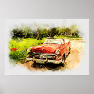 Antique Car Poster