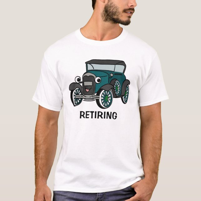Antique Car with Customisable Text T-Shirt (Front)