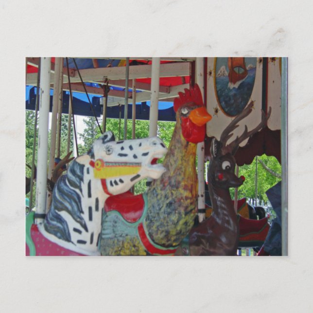 Antique Carousel Animals Postcard (Front)