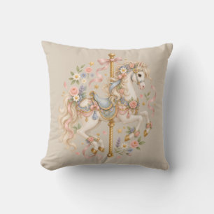 Antique Carousel Horse Cottagecore Gift  Cushion