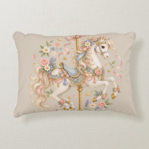 Antique Carousel Horse Cottagecore Gift  Decorative Cushion