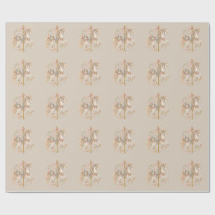 Antique Carousel Horse Cottagecore Gift  Wrapping Paper