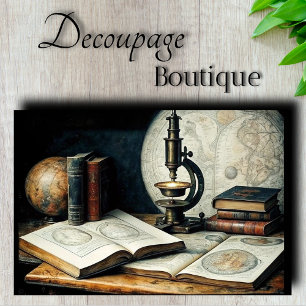 Antique Cartography Study Decoupage Tissue Paper