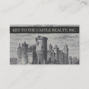 Antique Castle Vintage Illustration Business Card