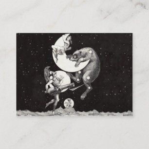 Antique Celestial Moon Goddess & Ursa Major Bear Business Card