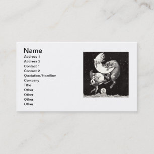 Antique Celestial Moon Goddess & Ursa Major Bear Business Card