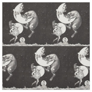 Antique Celestial Moon Goddess & Ursa Major Bear Fabric