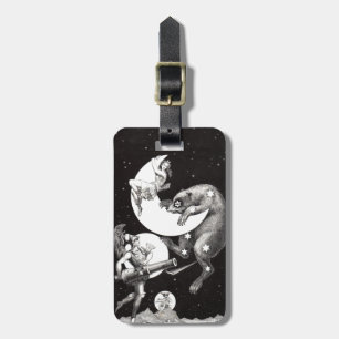 Antique Celestial Moon Goddess & Ursa Major Bear Luggage Tag