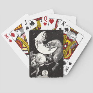 Antique Celestial Moon Goddess & Ursa Major Bear Playing Cards