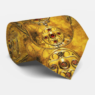 ANTIQUE CELTIC WARRIOR SHIELD WITH RUBY GEM STONES TIE