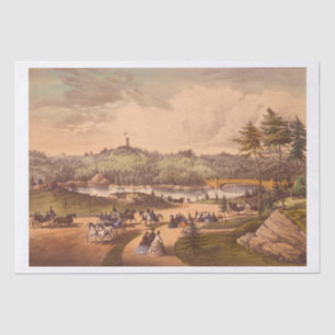 Antique Central Park #1, Distressed BG #3 Tissue Paper
