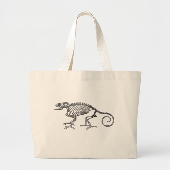 Antique Chameleon Skeleton on Tote Bag (Front)