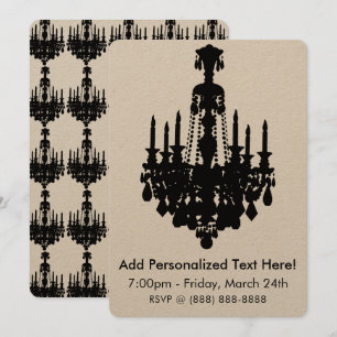 Antique Chandelier Graphic Invitation