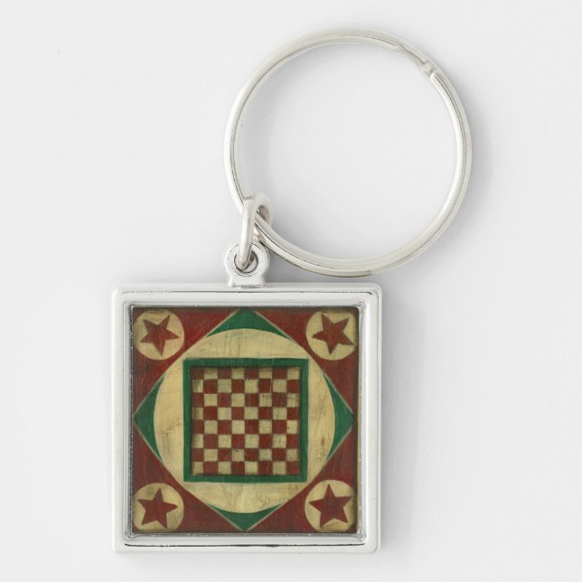 Antique Chequerboard by Ethan Harper Key Ring (Front)